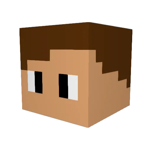 ___arty__ Minecraft avatar head, 3D render