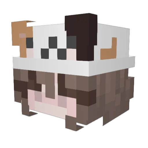 ___mushroom__ Minecraft avatar head, 3D render