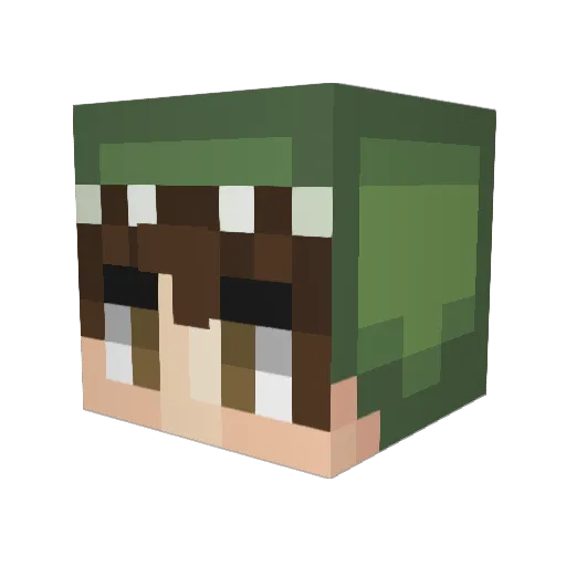 __bloo__ Minecraft avatar head, 3D render