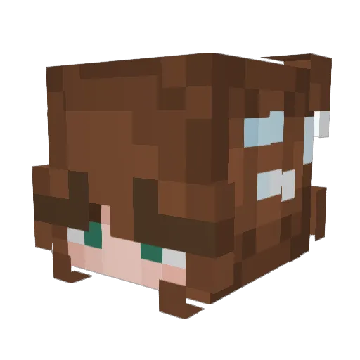 __ghostly Minecraft avatar head, 3D render