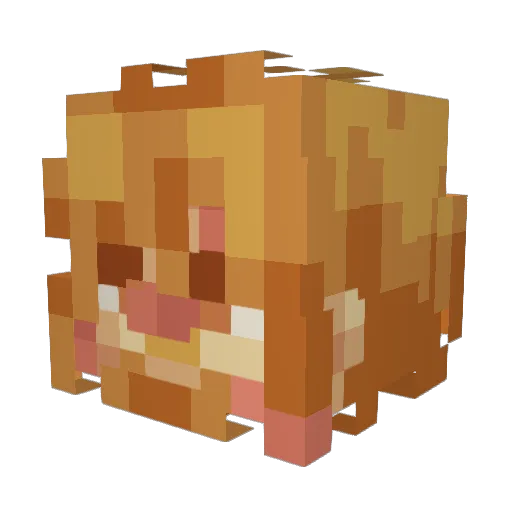 __why_ Minecraft avatar head, 3D render
