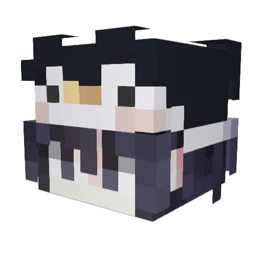 _aLem0n Minecraft avatar head, 3D render