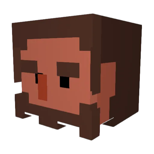 _aalex Minecraft avatar head, 3D render