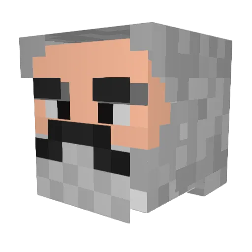 _aerch Minecraft avatar head, 3D render