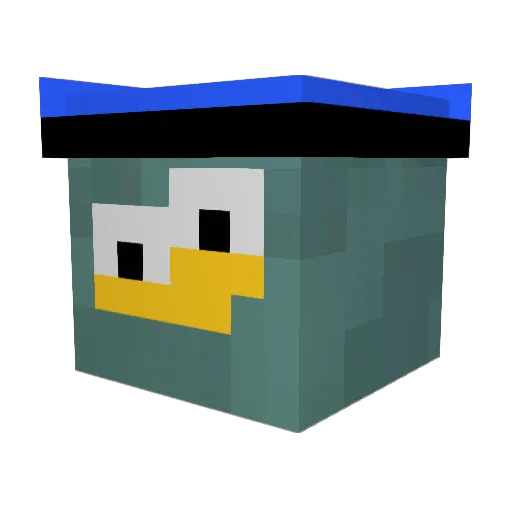 _aezo Minecraft avatar head, 3D render