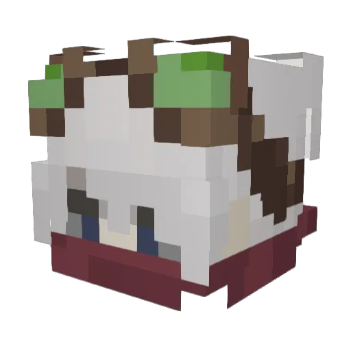 _algaena Minecraft avatar head, 3D render