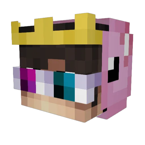 _alvx Minecraft avatar head, 3D render