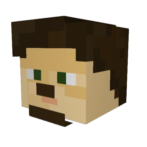 _amedeus_ Minecraft avatar head, 3D render