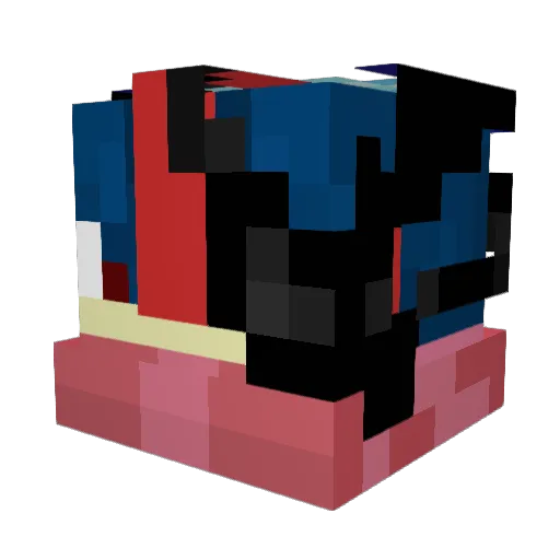 _amphy_ Minecraft avatar head, 3D render