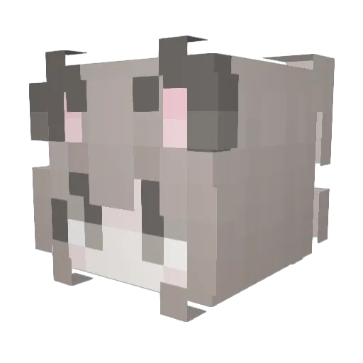 _aowuuu_ Minecraft avatar head, 3D render
