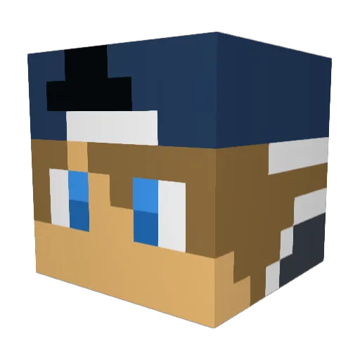 _ariel_YT Minecraft avatar head, 3D render