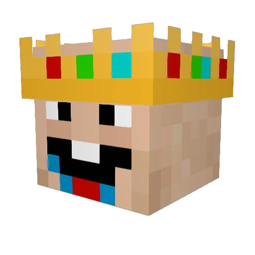 _artsy Minecraft avatar head, 3D render