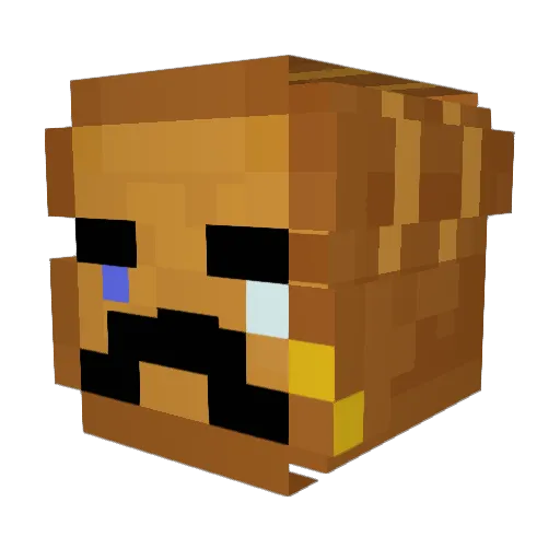 _ater Minecraft avatar head, 3D render