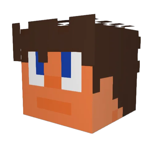 _ayaya Minecraft avatar head, 3D render