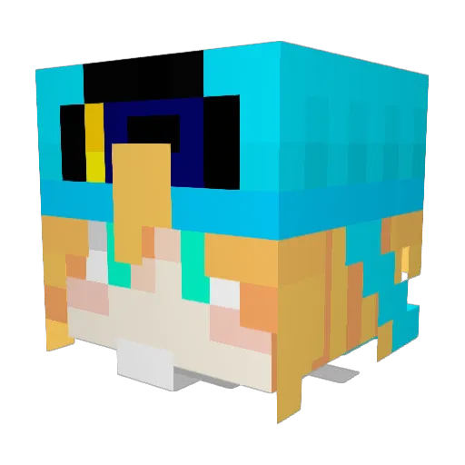 _azhe4_ Minecraft avatar head, 3D render