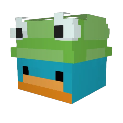_baboo_ Minecraft avatar head, 3D render