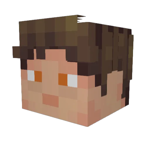 _baseplate Minecraft avatar head, 3D render