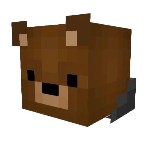 _bearware Minecraft avatar head, 3D render