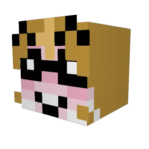 _beige Minecraft avatar head, 3D render