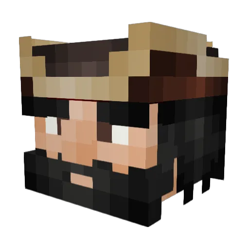 _black__beard_ Minecraft avatar head, 3D render