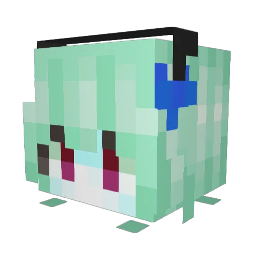 _buki Minecraft avatar head, 3D render