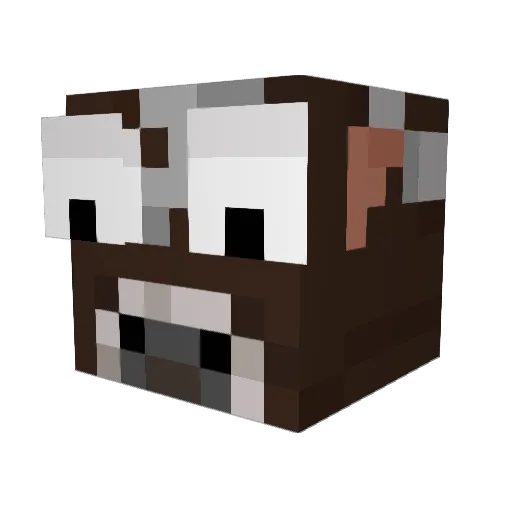 _c_o_w_ Minecraft avatar head, 3D render