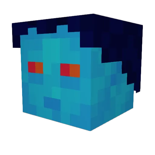 _cacHo6L Minecraft avatar head, 3D render