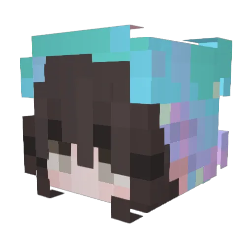 _callmecat_ Minecraft avatar head, 3D render