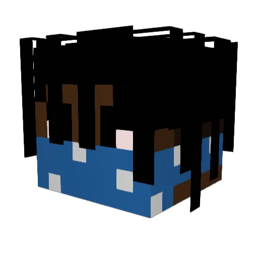 _carPVP_ Minecraft avatar head, 3D render