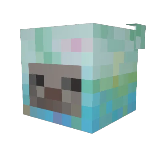 _chlorine_ Minecraft avatar head, 3D render