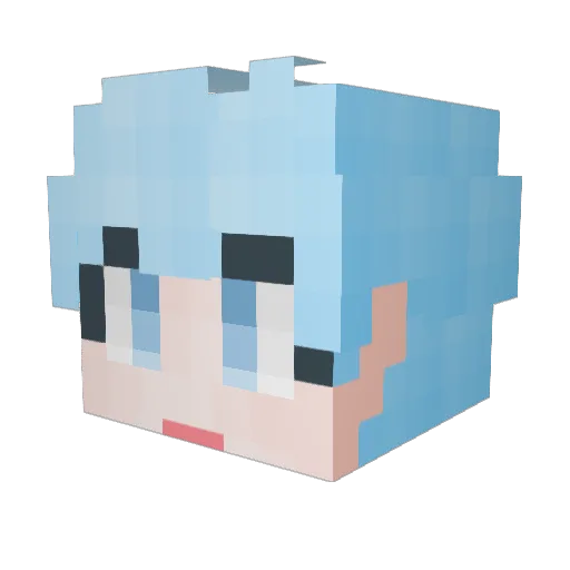_chomu_ Minecraft avatar head, 3D render