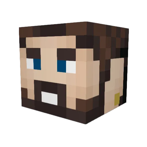 _cinnamonRoll Minecraft avatar head, 3D render
