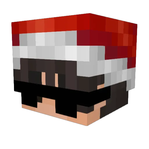 _coned_ Minecraft avatar head, 3D render