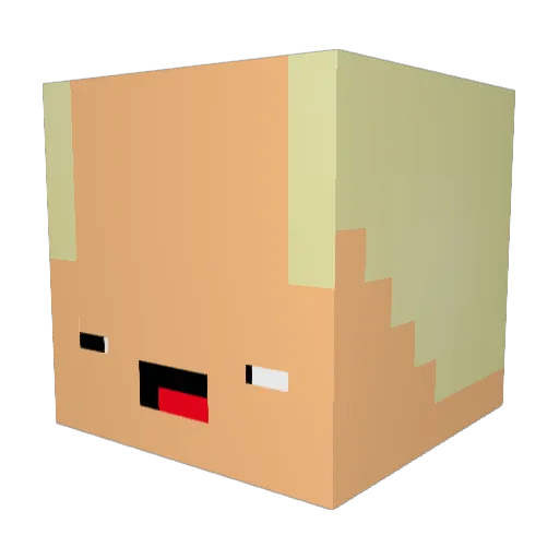 _createHP Minecraft avatar head, 3D render