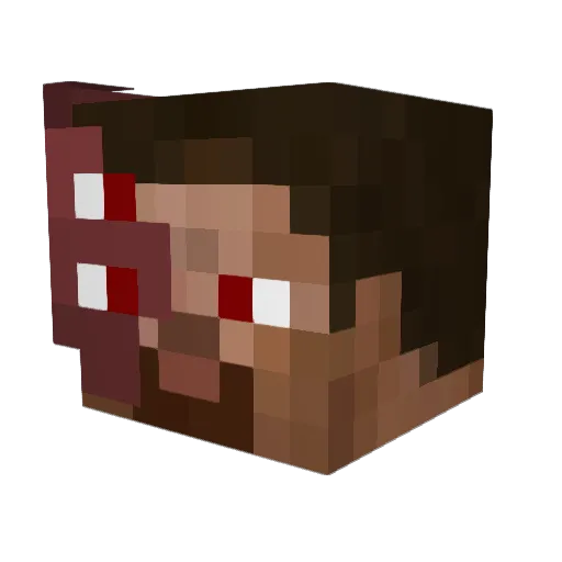 _creepydude Minecraft avatar head, 3D render