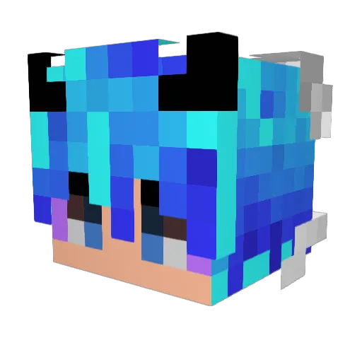_crik Minecraft avatar head, 3D render