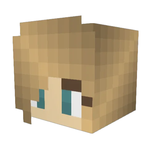 _da_peach Minecraft avatar head, 3D render