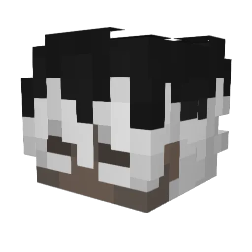 _daqq Minecraft avatar head, 3D render