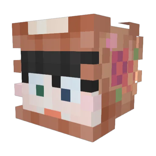 _ddudda Minecraft avatar head, 3D render
