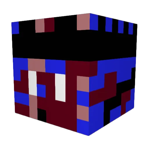 _dexxter Minecraft avatar head, 3D render