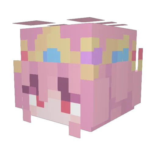_doki Minecraft avatar head, 3D render