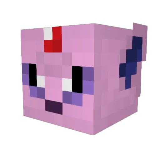 _dreamsofpurple_ Minecraft avatar head, 3D render