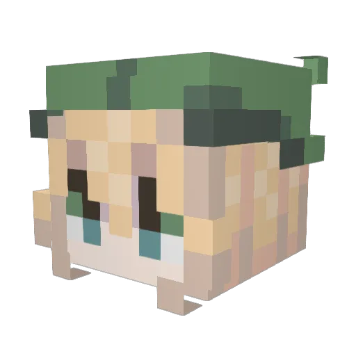 _dryu Minecraft avatar head, 3D render