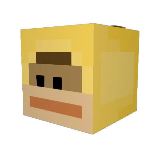 _dy14n Minecraft avatar head, 3D render