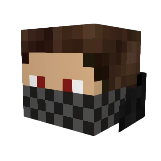 _dylanvadnais_ Minecraft avatar head, 3D render