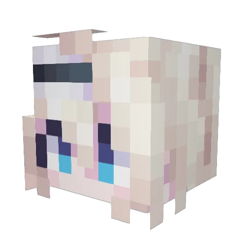 _dyx Minecraft avatar head, 3D render