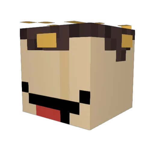 _e2a Minecraft avatar head, 3D render