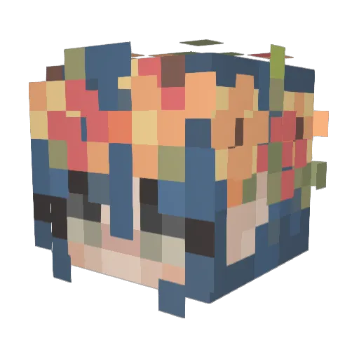 _ebony Minecraft avatar head, 3D render