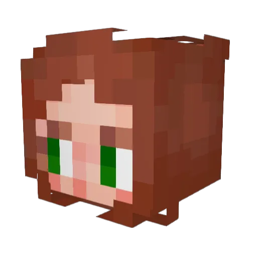 _ecii Minecraft avatar head, 3D render