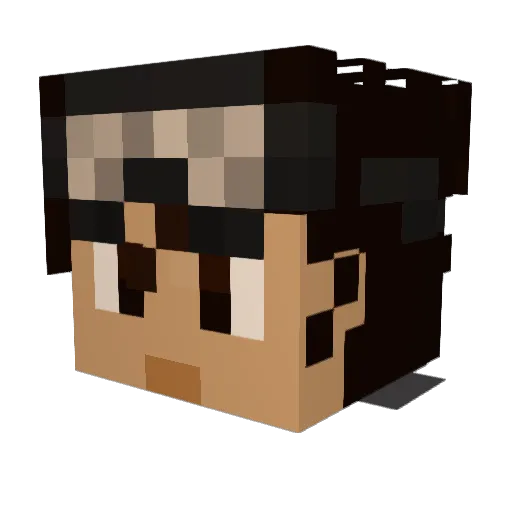 _eet Minecraft avatar head, 3D render